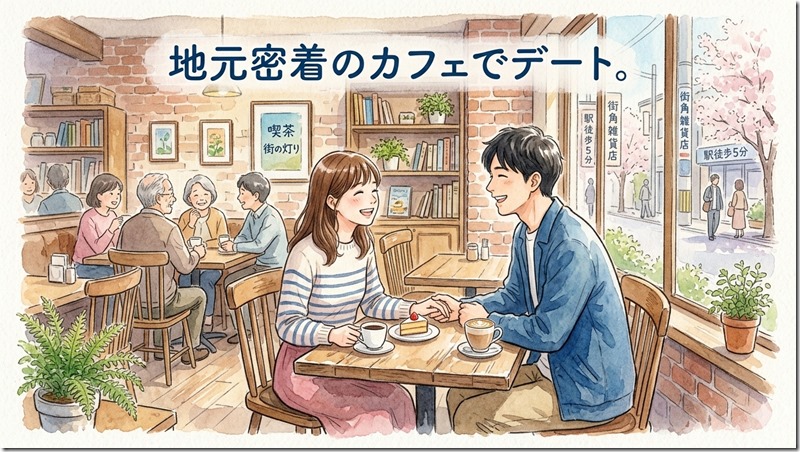 地元密着のカフェでデート
